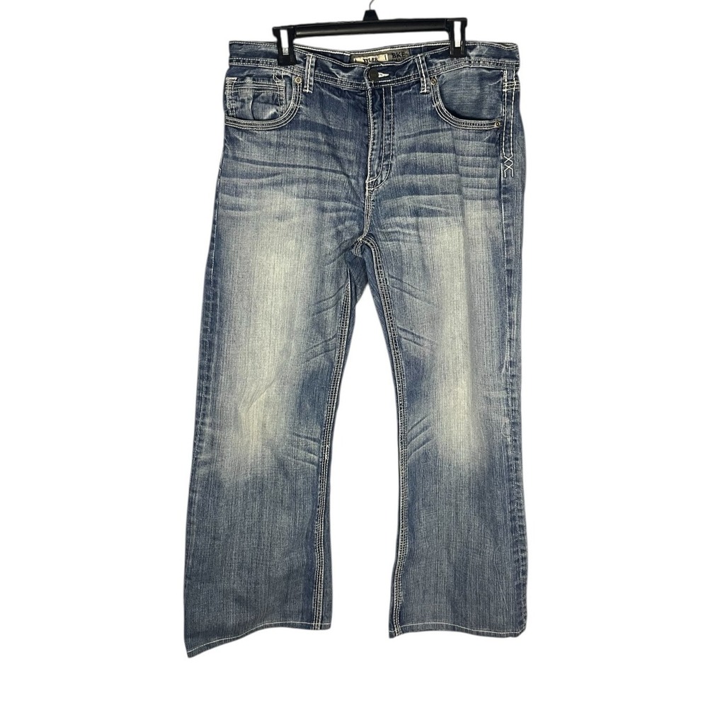 BKE Denim Men's Tyler Jeans NOTE 2 Tucks in‎ Waist 36x28 Embroidered